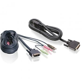 IOGEAR 6ft TAA Compliant Dual View Dual-Link DVI USB KVM Cable Kit with Audio