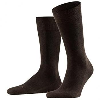 Falke Sensitive London Cotton Blend Men's Socks with Comfort Cuff - Dark Brown, Size 8.5-11 (43-46)