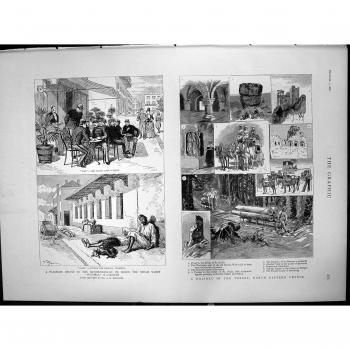 Impresión Antigua del Día De Fiesta Mediterráneo los Vosgos Francia Del Norte 1888 de Victoria de la Travesía