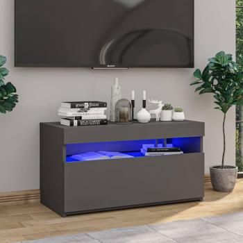 Mueble de TV con luces LED gris 75x35x40 cm