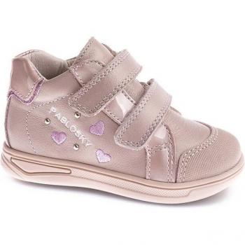 Botas Pablosky modelo 033970 para niñas en color rosa, de piel con cierre adherente