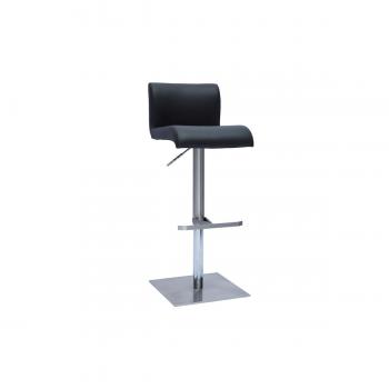 Taburete de cocina regulable SHEINA negro y acero inoxidable cepillado