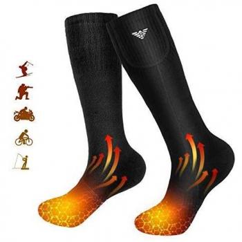 Calcetines Calefactables Hombres y Mujeres,Calcetines Calefactables Eléctricos,Calcetines A Batería para Acampar/Pescar/Andar En Bicicleta/Motociclismo/Esquiar
