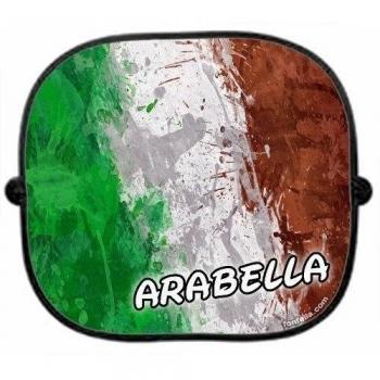 Personalizado ITALIA BANDERA PAÍS SOMBRILLA DE COCHE x 1 - personalizado Parasol Para Niños Plegable Ventana tu nombre UV Pantalla Liso Soporte Parasoles Regalo regalo bebé parasol Pantalla por 123t