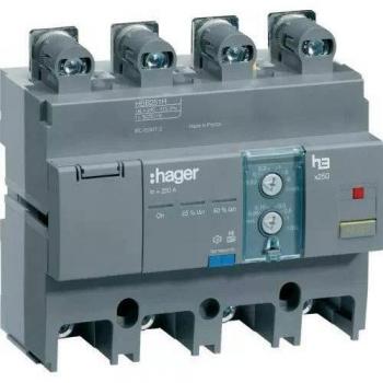 Hager Sistemas HBB251H Bloque Diferencial Electrónico para X250 de 250A, 4P, Regulable, Montaje Inferior