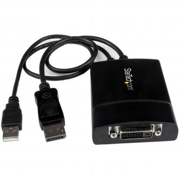 Startech DP2DVID2 - Adaptador conversor de vídeo de doble enlace DisplayPort a DVI activo, negro