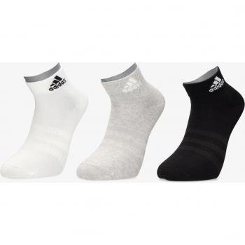 adidas Thin and Light 3pk Ankle Socks Juniors Unisex Gray/White/Black Size 4.5 - 5.5