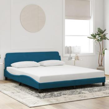 Cabecero de cama de terciopelo azul 180x200 cm con estructura, Vidaxl