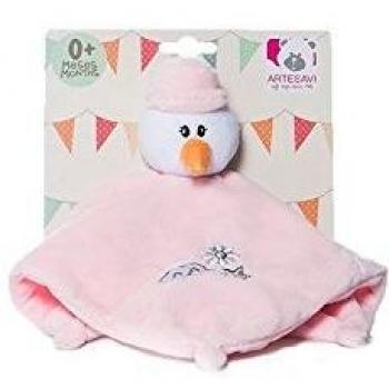 Dou Dou sonajero Cigueña 26 cm - Colores - Rosa