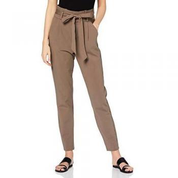 Vero Moda Women's Highwaist Loose Fit Paperbag Trousers in Olive
