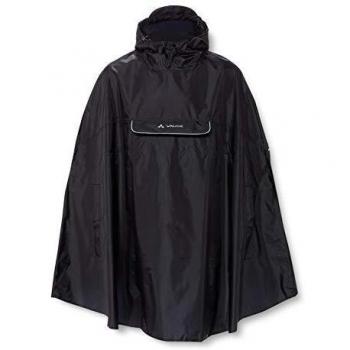 Poncho Impermeable VAUDE Valdipino Unisex Negro M - Ligero, Ecológico y con Capucha