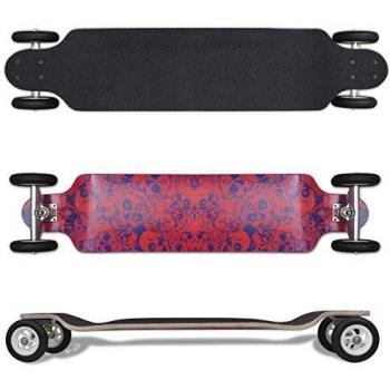 vidaXL Skateboard rojo con ruedas grandes, 103 cm