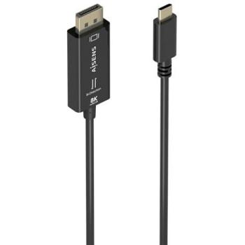 Cable Conversor Bidireccional USB-C a DisplayPort 8K@60Hz, USB-C/M-DP/M, Negro, 1.8m