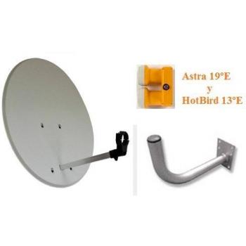 Kit de Antena parabólica 60cm con Accesorios + Receptor FTA