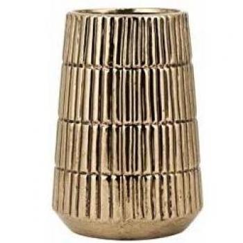 Jarrón Decorativo de Mesa en Gres Dorado 22 cm - Estilo Glam Moderno