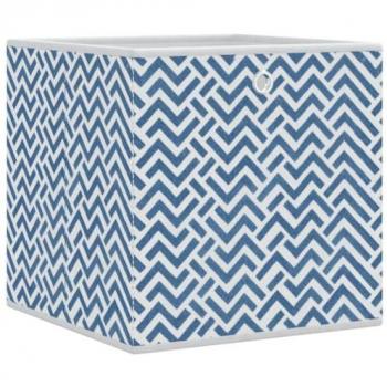 Cajas de Almacenaje Plegables 10 uds No Tejida Azul 32x32x32 cm