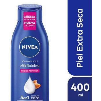 Nivea Crema Corporal Hidratante Milk Nutritiva 5 en 1 piel Extra Seca 400 ml