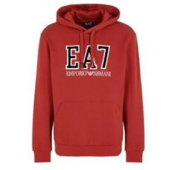 EA7 Emporio Armani Men's College-Inspired Red Hoodie, Size S