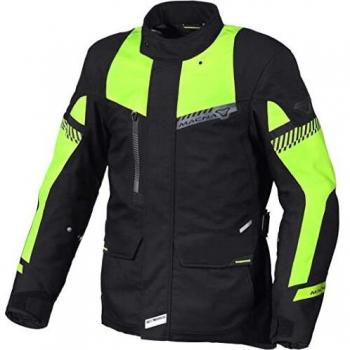 Macna Chaqueta de Moto Aspire Negra-Amarilla, chaqueta textil impermeable para motocicletas, talla XL
