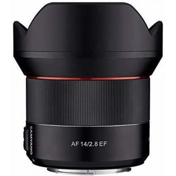 Samyang SA7051 - Objetivo de focal fija con auto focus para cámaras digitales AF 14mm F2.8 CANON EF., color negro