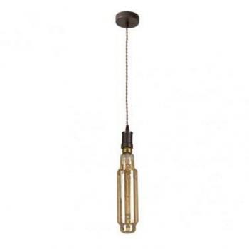 Colgante Elio 1xe27 Marrón/Ámbar con Bombilla Incluida 8w 3000k 640lm - Dimensiones: 8x8 cm