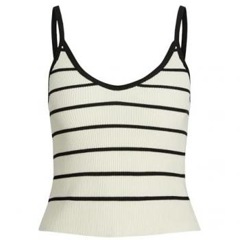 Top de rayas de mujer JJXX Esther, tirantes, blanco y negro, crema