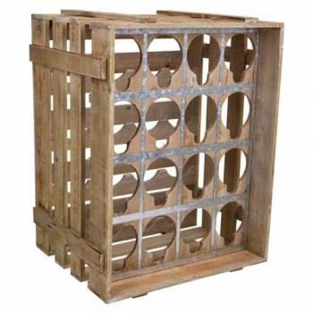 Botellero de Madera Alexandra House Living Natural para 16 botellas, dimensiones 32 x 55 x 41 cm