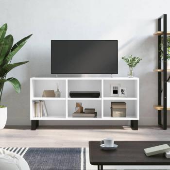 Mueble TV blanco pulido de madera multicapa 103,5x30x50 cm