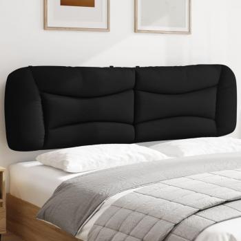 Cojín de tela de cabecera negro acolchado para cama de 180 cm Vidaxl