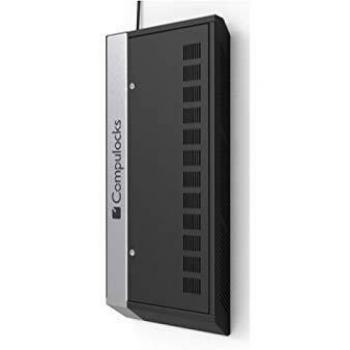 Compulocks WalliPad Tablet/Laptop Charging Wall Mount 10 Devices - Mueble de Almacenamiento para 10 Ordenadores portátiles/tabletas, con Cierre de Cierre, Color Negro y Plateado