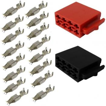 AERZETIX: 2x Conectores enchufe ISO 16PIN universal para autoradio altavoces de coche, vehiculos C11038