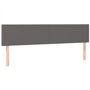 Cabecero con LED cuero sintético gris 180x5x78/88 cm