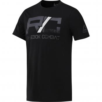 Reebok Combat Wordmark tee Camiseta, Hombre, Negro, XL