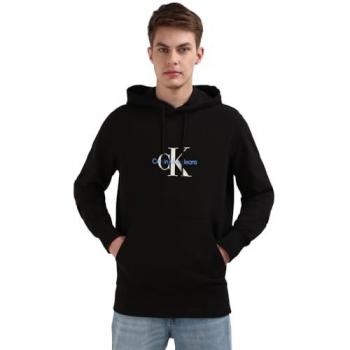 Calvin Klein Jeans Distressed Monologo Hoodie for Men - Black - Size L