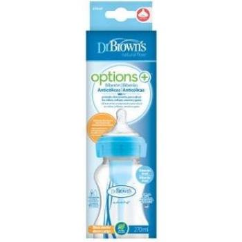 Dr Brown's Biberon Boca Ancha Options Natural Flow Azul 270ml