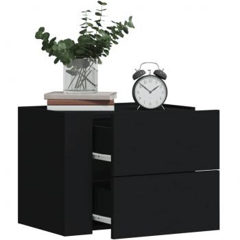 Mesitas de noche de pared 2 unidades, color negro, dimensiones 45x30x35 cm, armario colgante de pared, ideal para habitación y salón