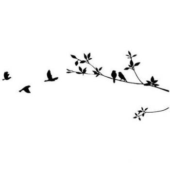 SODIAL(R) Pegatina Adhesivo Vinilo Decorativo Pared arbol Pajaro Negro 60*30CM
