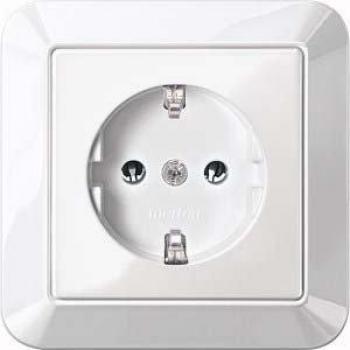 Toma de corriente SCHUKO Merten MEG2301-1019 con plena cubierta, polar blanco brillante, 1 módulo