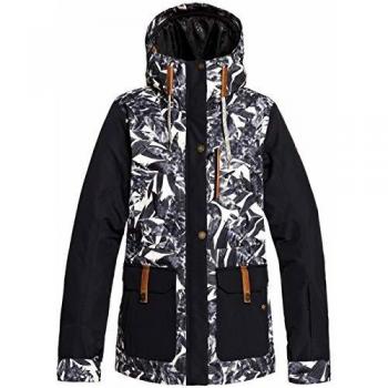Roxy Andie-Chaqueta para Nieve para Mujer, Oyster Gray Hawaiian Palm Leaf, L