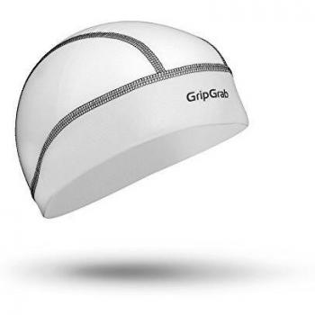 GripGrab Sotocasco Ciclismo Verano Transpirable Protección UV UPF 50+ Gorra Bicicleta Carretera MTB Gravel Babeza Casco Calentadores, Unisex-Adultos, Blanco, Talla Única
