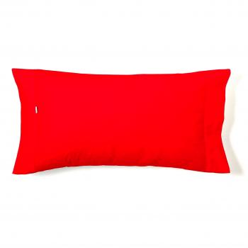 ESTELA - Funda de Almohada Combi Liso Color Rojo - 1 Pieza de 45x155 cm - 50% Algodón-50% Poliéster - 144 Hilos