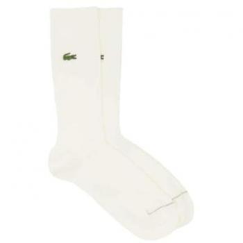 Pack de 2 Calcetines Acanalados Lisos Lacoste Blanco Roto, Talla 43-46, Unisex Adulto