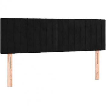 Cabecero con LED de terciopelo negro 144x5x78/88 cm