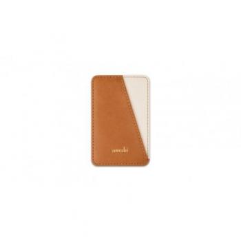 Moshi SnapTo Slim Wallet - Cartera fina magnética marrón caramelo