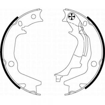 Zapata de freno de mano HELLA 8DA 355 050-261 para HYUNDAI i20 I (3/5 puertas) - Juego de zapatas para freno de estacionamiento