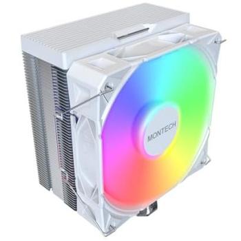 Cooler CPU Montech NX400 120mm Blanco ARGB con 4 Heatpipes