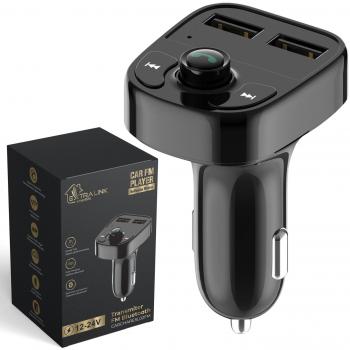 Transmisor FM para coche Extralink Smart Life con función de carga, 2x USB-A, color negro
