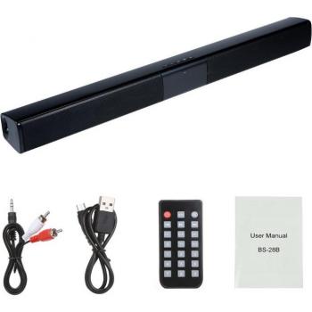 Barra de Sonido Inalámbrica 20W con Subwoofer, Altavoz Bluetooth para TV, Audio y Vídeo en Casa, Soporte FM y TF con Control Remoto