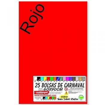 BOLSA PLASTICO CARNAVAL PAQUETE 25 BOLSAS 60X90CM