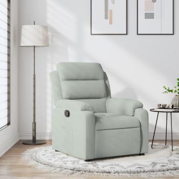 Sillón reclinable gris claro en terciopelo Vidaxl
